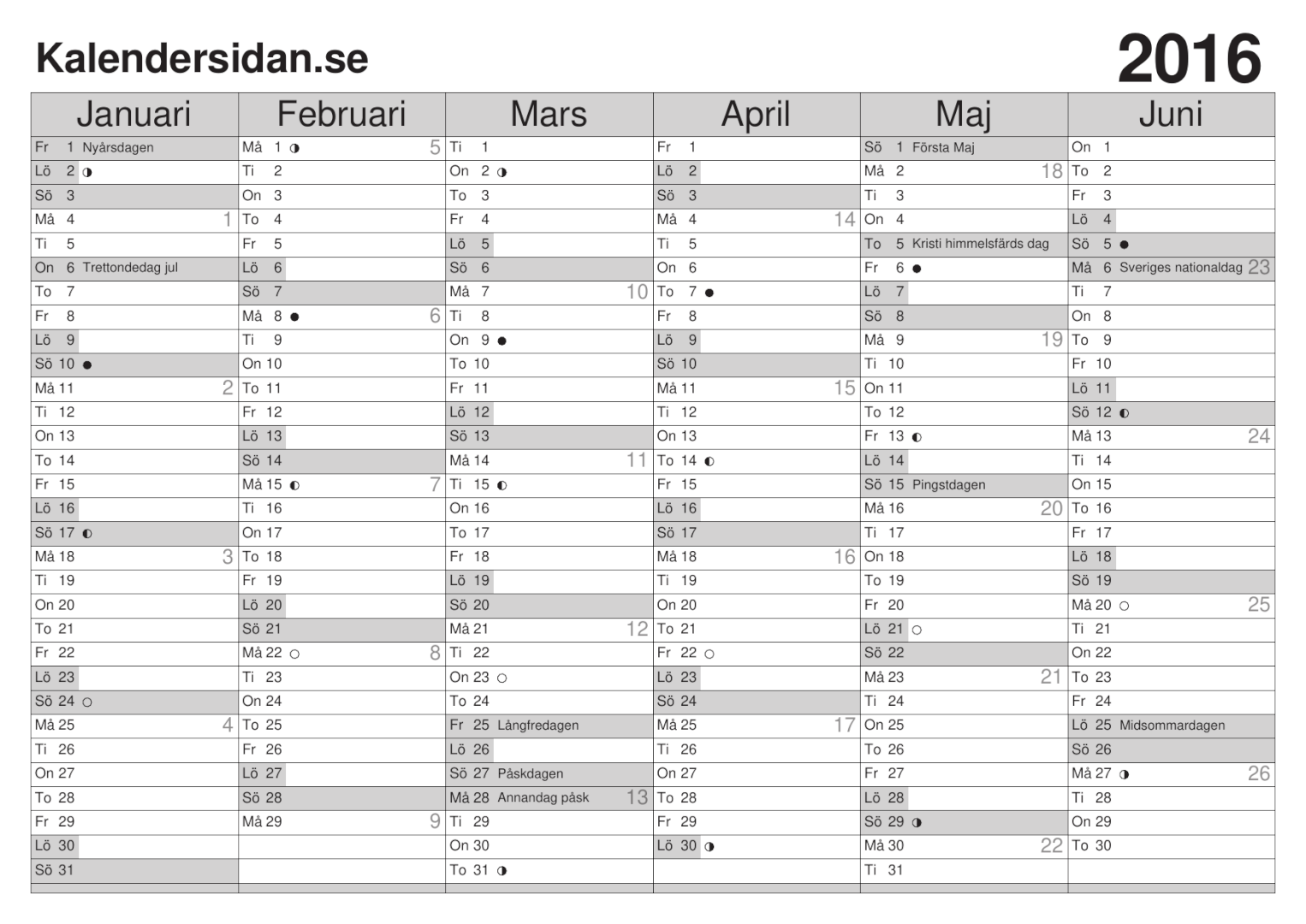 Arskalender För Utskrift - Kalender 2019 (36MS) - Michel Zbinden SV