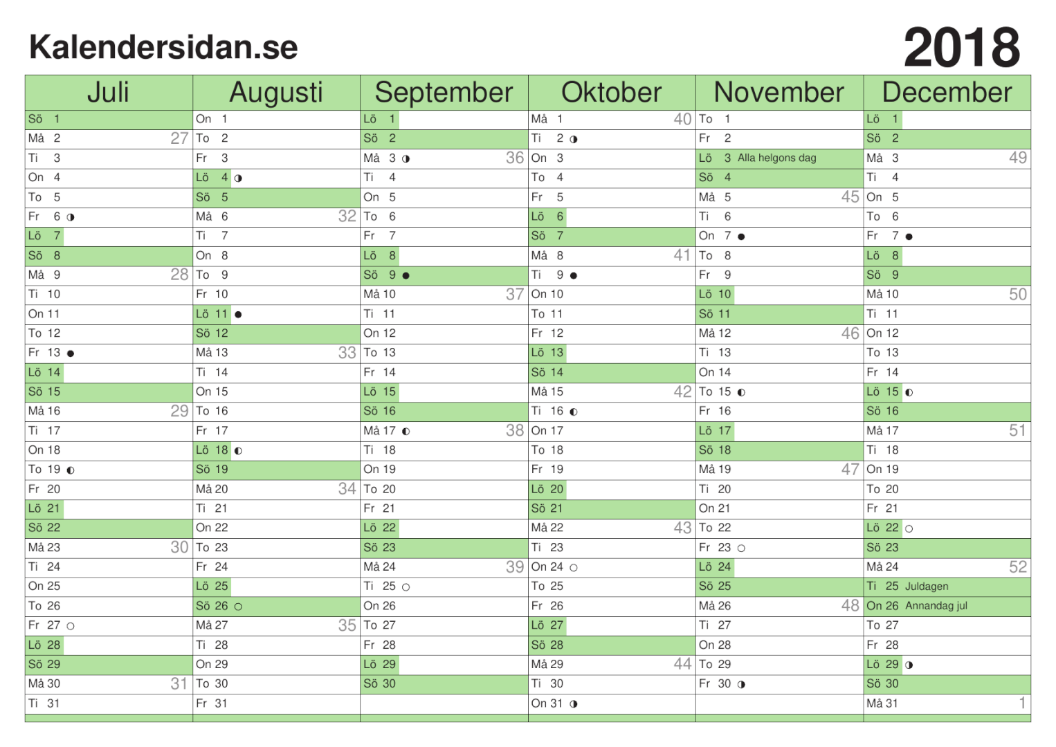 Arskalender För Utskrift / kalenderarkiv Excelbrevet En